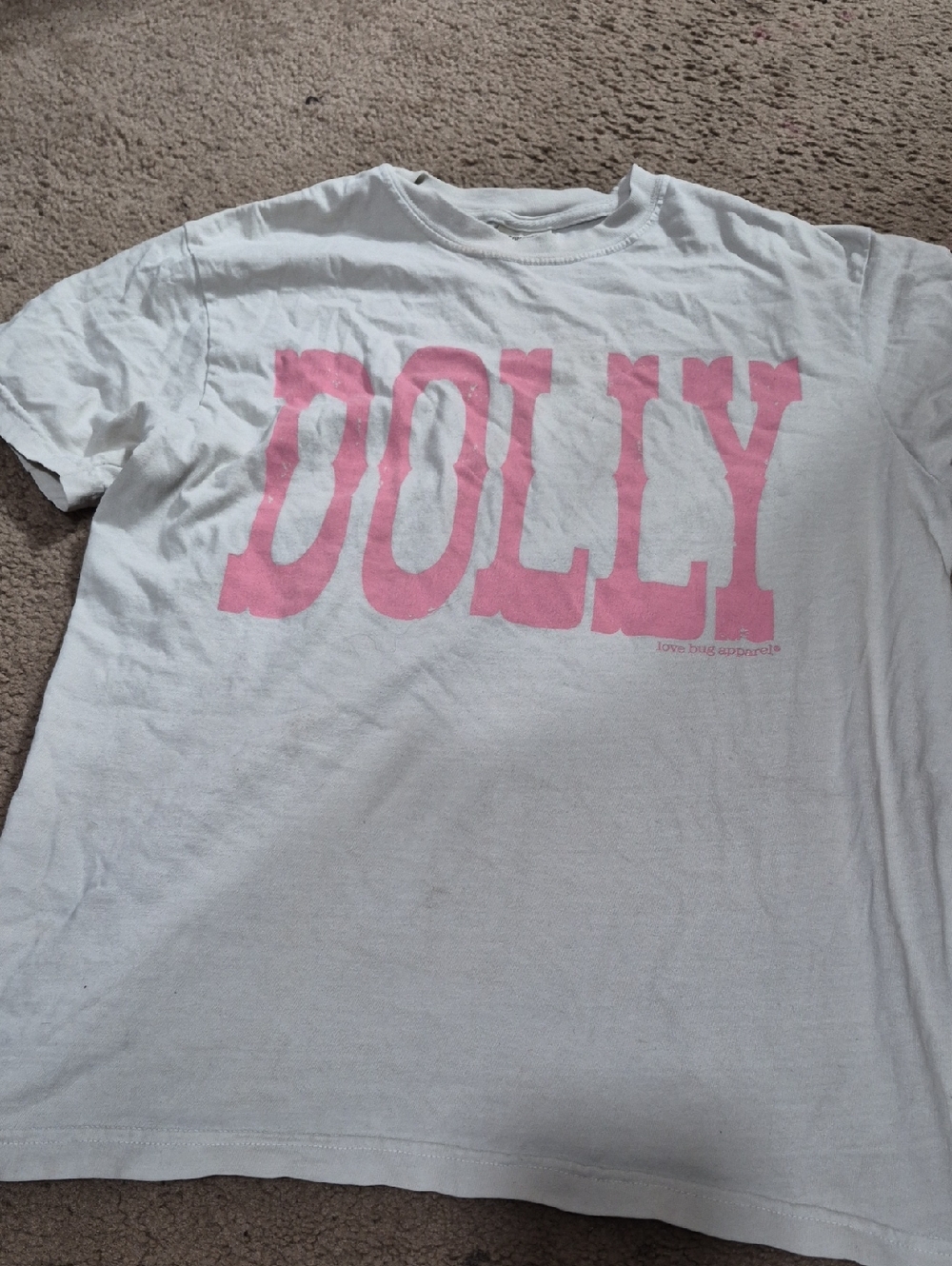 Comfort Colors Womens Tee - White with Pink Dolly Graphic